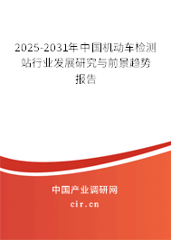 2025-2031年中國機動車檢測站行業發展研究與前景趨勢報告
