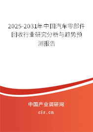 2025-2031年中國汽車零部件回收行業(yè)研究分析與趨勢(shì)預(yù)測(cè)報(bào)告