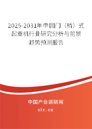 2025-2031年中國門（橋）式起重機行業研究分析與前景趨勢預測報告