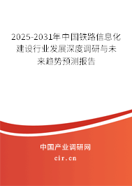 2025-2031年中國鐵路信息化建設行業發展深度調研與未來趨勢預測報告