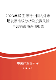 2023年異壬醇行業國內外市場發展比較分析及投資風險與營銷策略評估報告