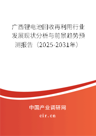 廣西鋰電池回收再利用行業發展現狀分析與前景趨勢預測報告（2025-2031年）