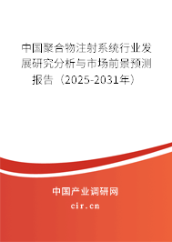中國聚合物注射系統(tǒng)行業(yè)發(fā)展研究分析與市場前景預(yù)測報(bào)告（2025-2031年）