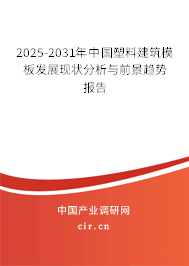 2024-2030年中國塑料建筑模板發展現狀分析與前景趨勢報告