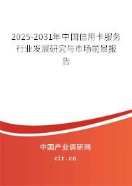 2025-2031年中國信用卡服務(wù)行業(yè)發(fā)展研究與市場前景報(bào)告