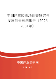 中國環氧膠市場調查研究與發展前景預測報告（2025-2031年）