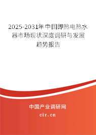 2025-2031年中國即熱電熱水器市場現狀深度調研與發展趨勢報告