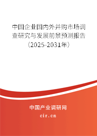 中國企業國內外并購市場調查研究與發展前景預測報告(2025-2031年) 中國企業國內外并購市場調查研究與發展前景預測報告(2025-2031年)