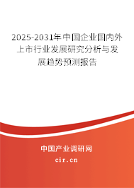 2025-2031年中國企業國內外上市行業發展研究分析與發展趨勢預測報告 2025-2031年中國企業國內外上市行業發展研究分析與發展趨勢預測報告