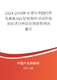 2024-2030年全球與中國柯薩奇病毒A16型核酸檢測試劑發展現狀分析及前景趨勢預測報告