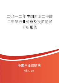 二〇一二年中國對苯二甲酸二甲酯行業分析及投資前景分析報告 二〇一二年中國對苯二甲酸二甲酯行業分析及投資前景分析報告