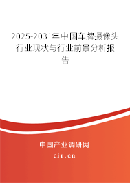 2025-2031年中國車牌攝像頭行業現狀與行業前景分析報告