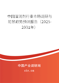 中國濕潤劑行業市場調研與前景趨勢預測報告（2025-2031年）