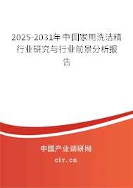 2025-2031年中國家用洗潔精行業研究與行業前景分析報告