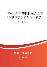 2025-2031年中國固廢處理市場現狀研究分析與發展趨勢預測報告