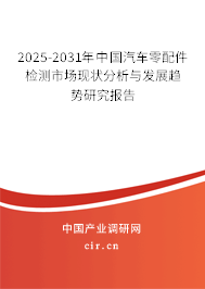（最新）中國汽車零配件檢測市場現狀分析與發展趨勢研究報告