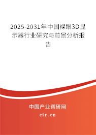 2025-2031年中國裸眼3D顯示器行業研究與前景分析報告