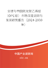 全球與中國氧化聚乙烯蠟（OPE蠟）市場深度調(diào)研與發(fā)展趨勢(shì)報(bào)告（2024-2030年）