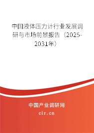中國液體壓力計行業發展調研與市場前景報告（2025-2031年）