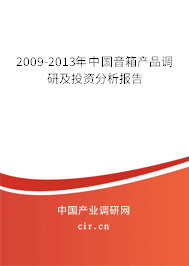 2009-2013年中國音箱產品調研及投資分析報告