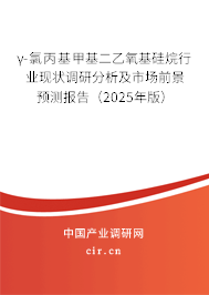 γ-氯丙基甲基二乙氧基硅烷行業現狀調研分析及市場前景預測報告（2025年版）