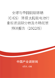 全球與中國銅銦鎵硒（CIGS）薄膜太陽能電池行業現狀調研分析及市場前景預測報告（2022版）