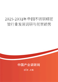 2025-2031年中國不銹鋼精密管行業(yè)發(fā)展調(diào)研與前景趨勢