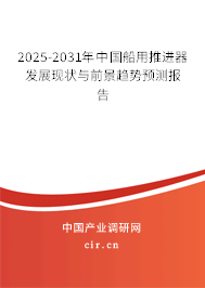 2025-2031年中國船用推進器發展現狀與前景趨勢預測報告