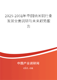 2025-2031年中國(guó)納米銅行業(yè)發(fā)展全面調(diào)研與未來(lái)趨勢(shì)報(bào)告 2025-2031年中國(guó)納米銅行業(yè)發(fā)展全面調(diào)研與未來(lái)趨勢(shì)報(bào)告