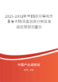 2025-2031年中國(guó)高空帶電作業(yè)車市場(chǎng)深度調(diào)查分析及發(fā)展前景研究報(bào)告