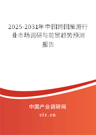 2025-2031年中國跨國旅游行業市場調研與前景趨勢預測報告 2025-2031年中國跨國旅游行業市場調研與前景趨勢預測報告