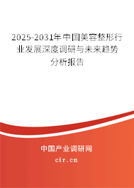 2025-2031年中國美容整形行業發展深度調研與未來趨勢分析報告