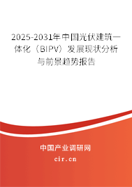 2025-2031年中國光伏建筑一體化（BIPV）發展現狀分析與前景趨勢報告