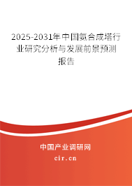 2025-2031年中國氨合成塔行業(yè)研究分析與發(fā)展前景預(yù)測(cè)報(bào)告