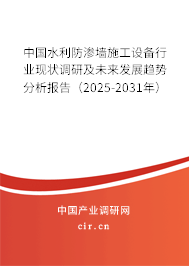 中國水利防滲墻施工設(shè)備行業(yè)現(xiàn)狀調(diào)研及未來發(fā)展趨勢分析報(bào)告（2025-2031年）