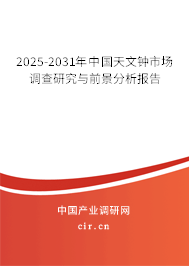 2025-2031年中國天文鐘市場調查研究與前景分析報告