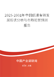 2025-2031年中國低速車輛發展現狀分析與市場前景預測報告