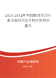 2025-2031年中國集成吊頂行業(yè)深度研究及市場前景預(yù)測報告