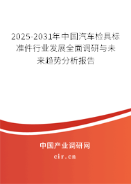 2025-2031年中國汽車檢具標準件行業發展全面調研與未來趨勢分析報告