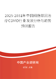 2024-2030年中國細胞基因治療CDMO行業發展分析與趨勢預測報告