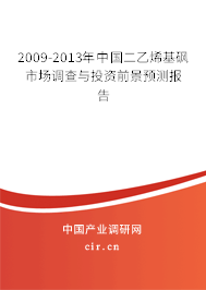 2009-2013年中國二乙烯基砜市場調查與投資前景預測報告