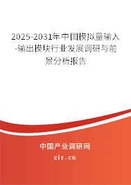 2025-2031年中國模擬量輸入-輸出模塊行業(yè)發(fā)展調(diào)研與前景分析報告
