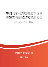 中國汽車動力鋰電池市場調(diào)查研究與前景趨勢預(yù)測報告(2025-2031年) 中國汽車動力鋰電池市場調(diào)查研究與前景趨勢預(yù)測報告(2025-2031年)