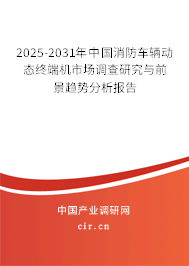 2025-2031年中國消防車輛動態終端機市場調查研究與前景趨勢分析報告