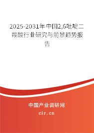 2025-2031年中國2,6吡啶二羧酸行業研究與前景趨勢報告