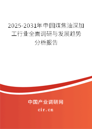 2025-2031年中國煤焦油深加工行業全面調研與發展趨勢分析報告