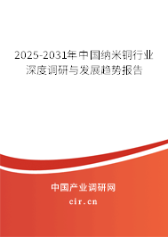 2025-2031年中國納米銅行業深度調研與發展趨勢報告 2025-2031年中國納米銅行業深度調研與發展趨勢報告