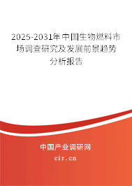 2025-2031年中國生物燃料市場調(diào)查研究及發(fā)展前景趨勢分析報告 2025-2031年中國生物燃料市場調(diào)查研究及發(fā)展前景趨勢分析報告