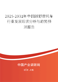 2025-2031年中國越野摩托車行業發展現狀分析與趨勢預測報告