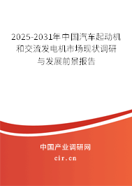 2025-2031年中國汽車起動機和交流發電機市場現狀調研與發展前景報告